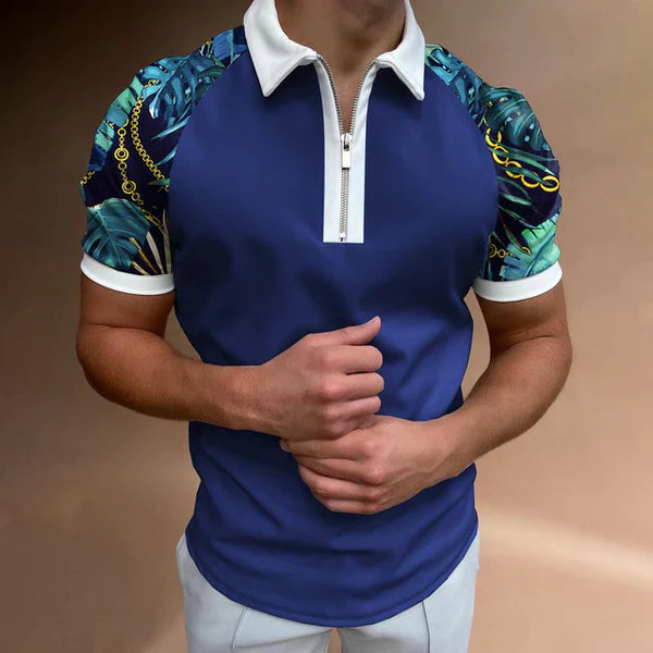 JASON's POLO - Muskel Fit Herren Poloshirt mit Reißverschluss